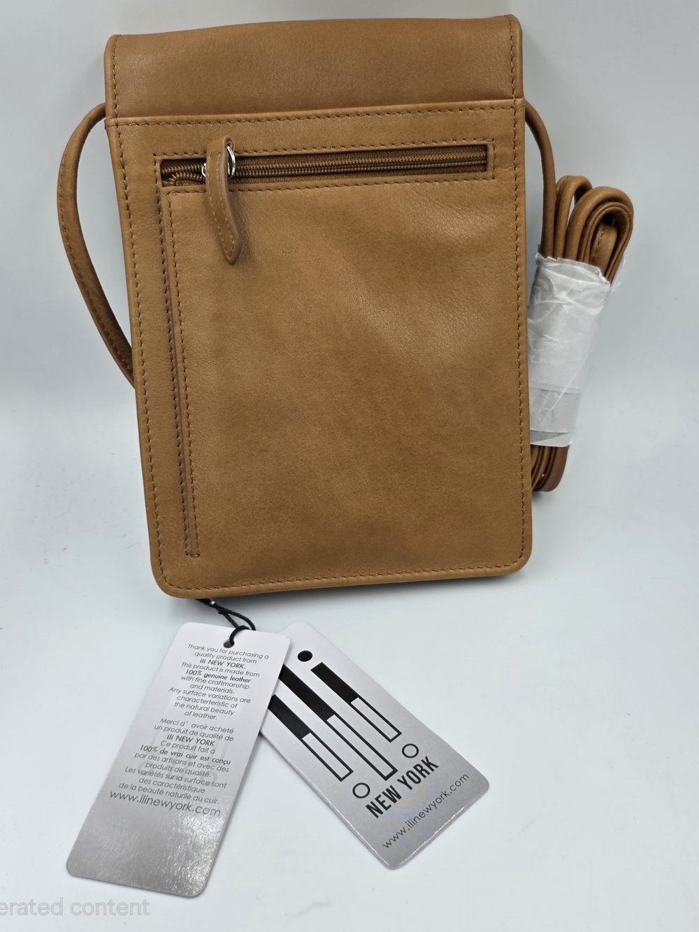 NWT - New York ili Leather Crossbody Organizer - Tan Leather